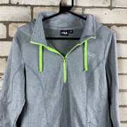 Grey Fila Quarter zip Hoodie Women's Medium