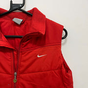 00s Red Nike Quilted Gilet Youth's Large