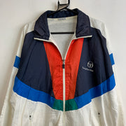 White Navy Red Sergio Tacchini Windbreaker Men's Large