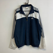 00s White and Navy Adidas Windbreaker Men's Large