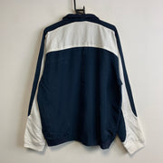 00s White and Navy Adidas Windbreaker Men's Large