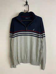 Navy and Grey Nautica Jumper Men's Large