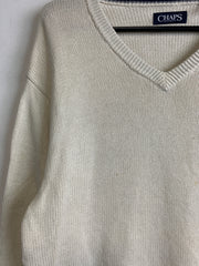 Cream White Chaps Knitwear Sweater Men's Medium