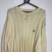 Cream Tommy Hilfiger Knit Jumper Sweater Large