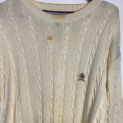 Cream Tommy Hilfiger Knit Jumper Sweater Large