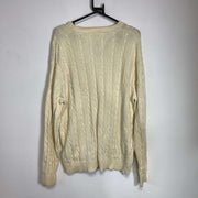 Cream Tommy Hilfiger Knit Jumper Sweater Large