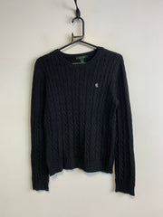 Black Ralph Lauren Cable Knit Sweater Women's Small