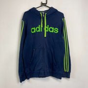 Navy Adidas Full Zip Hoodie Medium