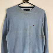 Blue Tommy Hilfiger V-Neck Knit Sweater Large