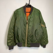 Vintage Green Military Bomber Jacket XL MA-1 Flight