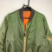 Vintage Green Military Bomber Jacket XL MA-1 Flight