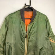 Vintage Green Military Bomber Jacket XL MA-1 Flight