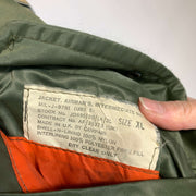 Vintage Green Military Bomber Jacket XL MA-1 Flight