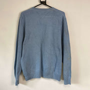 Blue Tommy Hilfiger V-Neck Knit Sweater Large