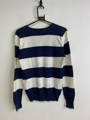 White and Navy Ralph Lauren Jumper Women's Large