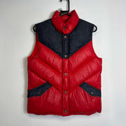 Levi's Denim Red Puffer Gilet Jacket Medium