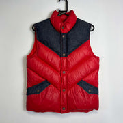 Levi's Denim Red Puffer Gilet Jacket Medium