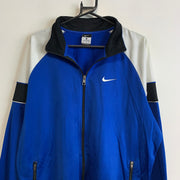 Blue and White Nike Track Jacket Men's XL