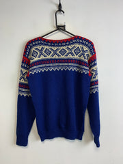 Blue and White Knitwear Sweater Women's Medium