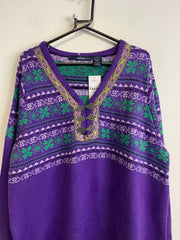 Purple Knitwear Sweater Men's XXL