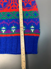 Red and Blue Knitwear Sweater Men's Medium