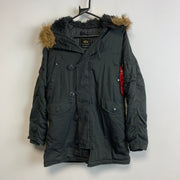 Black Alpha Industry Parka Jacket Men's Small