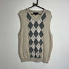 Grey Tommy Hilfiger Argyle Sweater Vest Top Large