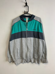 Vintage 90s Cyan and Grey Adidas Sweatshirt Men's Large