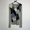 Grey Tommy Hilfiger Patchwork Sweater Top Medium