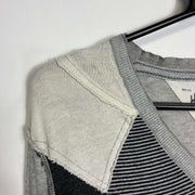 Grey Tommy Hilfiger Patchwork Sweater Top Medium