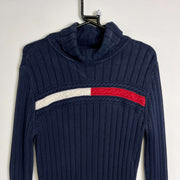 Vintage Navy Tommy Hilfiger Turtleneck Sweater y2k Women's Large