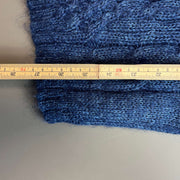 Blue Wool Cardigan Sweater Knit Jumper Medium