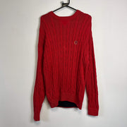 Red Tommy Hilfiger Cable Sweater Large