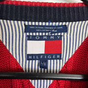 Red Tommy Hilfiger Cable Sweater Large