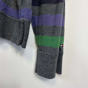 Grey Striped Tommy Hilfiger Sweater Jumper 2XL