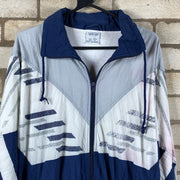 Navy and White Windbreaker Men's Small