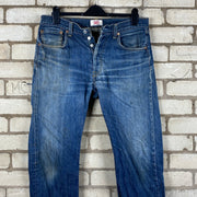 Blue Levi's 501 Straight Leg Denim Jeans W34