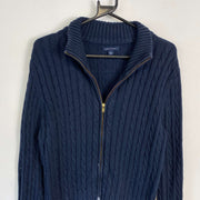 Navy Tommy Hilfiger Full Zip Sweater Knit Womens Large