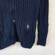 Navy Tommy Hilfiger Full Zip Sweater Knit Womens Large