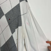 Grey White Tommy Hilfiger Argle Sweater Knit XL