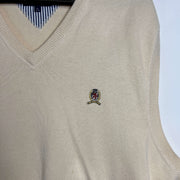 Vintage 90s Cream Tommy Hilfiger Vest Knit XL