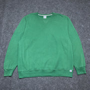 Vintage 90s Green Russell Athletic Blank Jumper men's XL