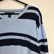 Blue Tommy Hilfiger Striped Jumper Sweater XL