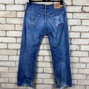 Blue Levi's Straight Leg Denim Jeans W36