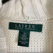 Cream Lauren Ralph Lauren Shawl Jumper Sweater Womens Medium