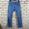 Blue Levi's 501 Straight Leg Denim Jeans W34