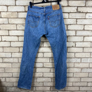 Blue Levi's 501 Straight Leg Denim Jeans W34