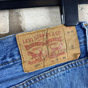 Blue Levi's 501 Straight Leg Denim Jeans W34