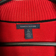 Red Tommy Hilfiger Quarter Zip Sweater Knit Womens XL