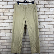 Khaki L.L.Bean Fleece Lined Chino Trousers W36